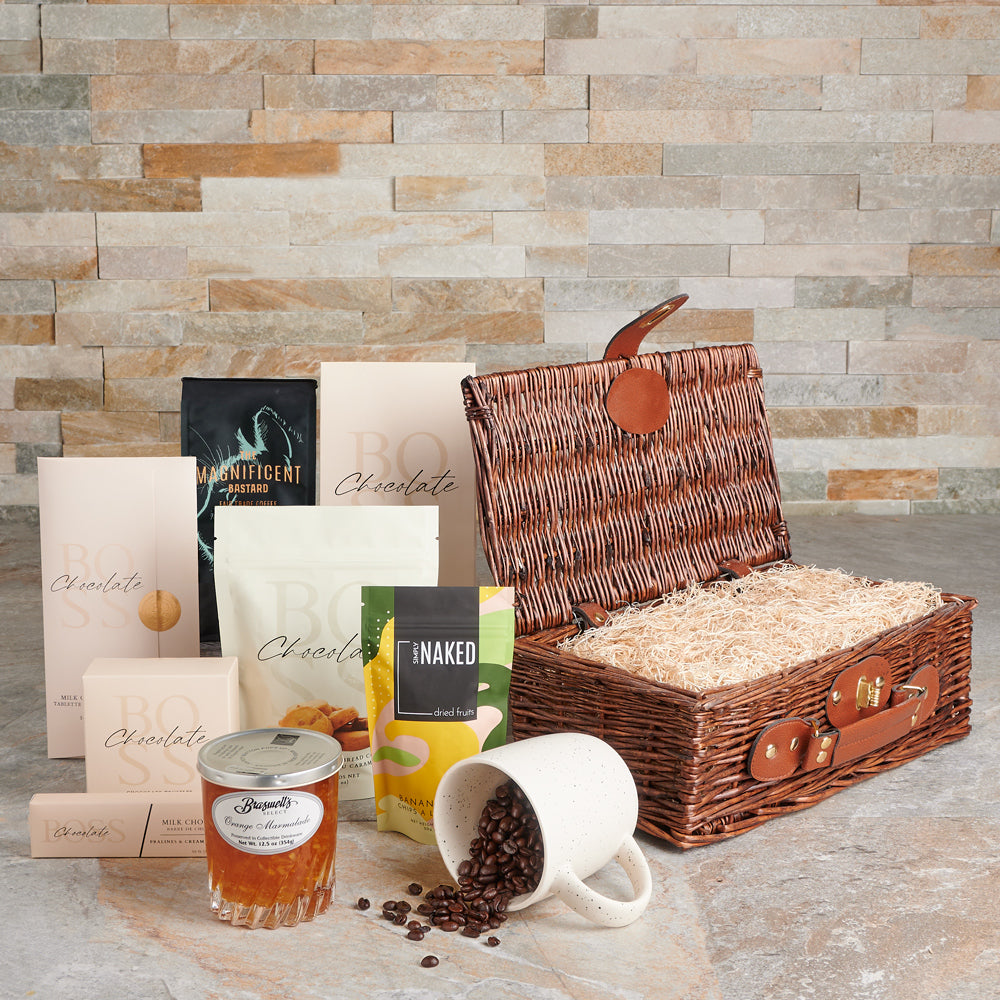 Comfort of Chocolate & Coffee Gift Basket, coffee gift, coffee, gourmet gift, gourmet, chocolate gift, chocolate