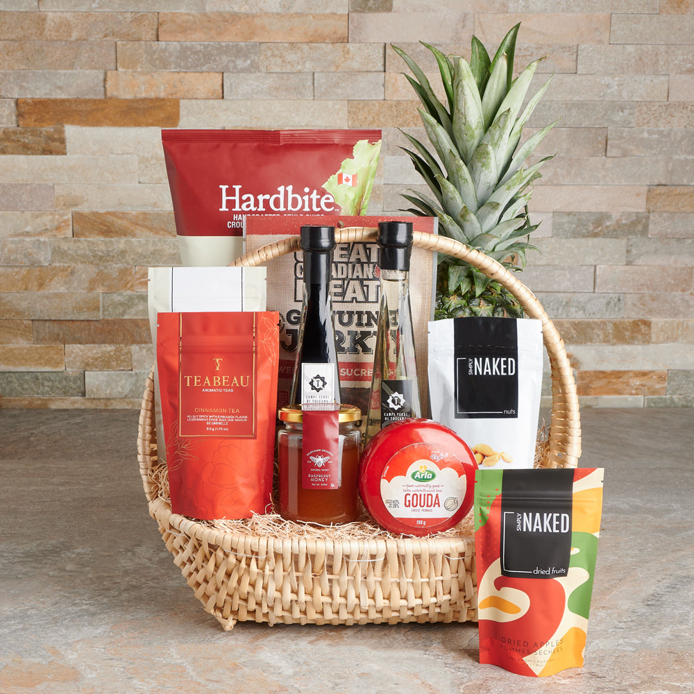 Gourmet Tea Time &amp; Fruit Basket, gourmet gift, gourmet, fruit basket, fruit, tea gift, tea