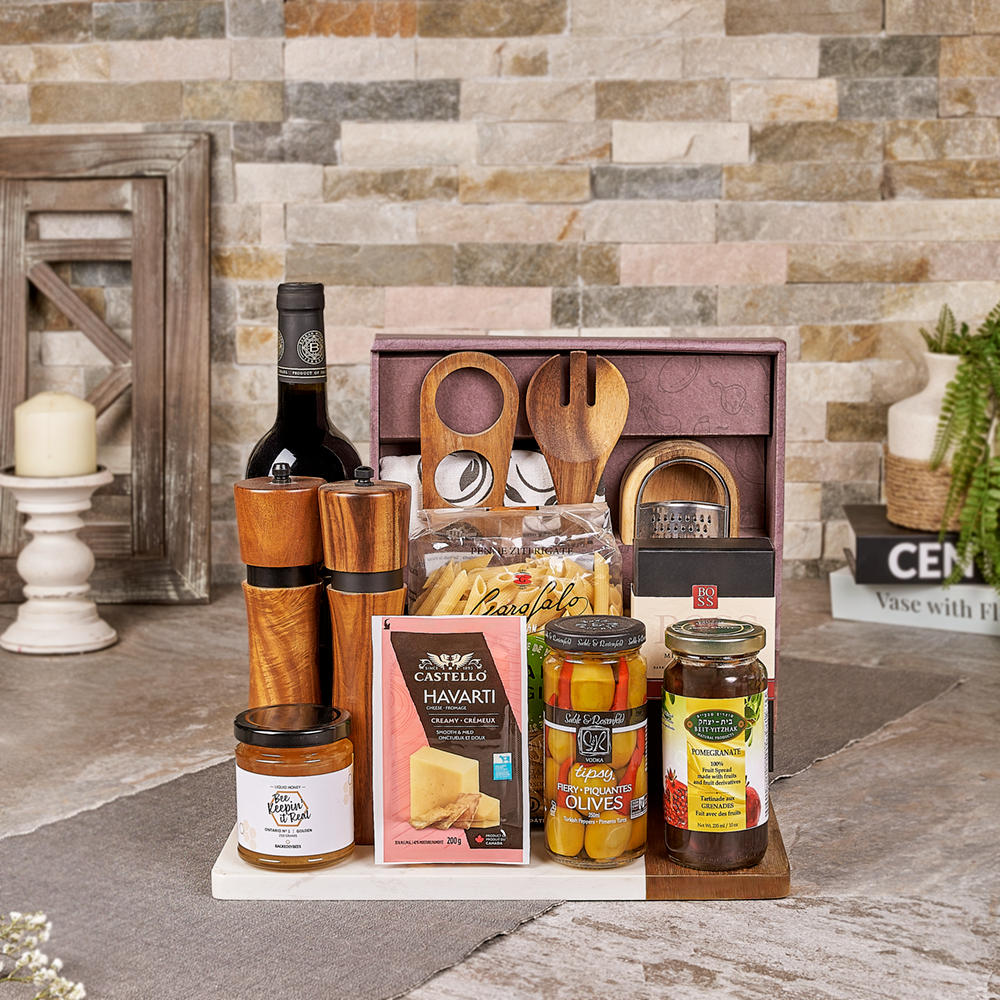 Kosher Wine &amp; Pasta Board, wine gift, wine, kosher gift, kosher, pasta gift, pasta, Set 28491-2024