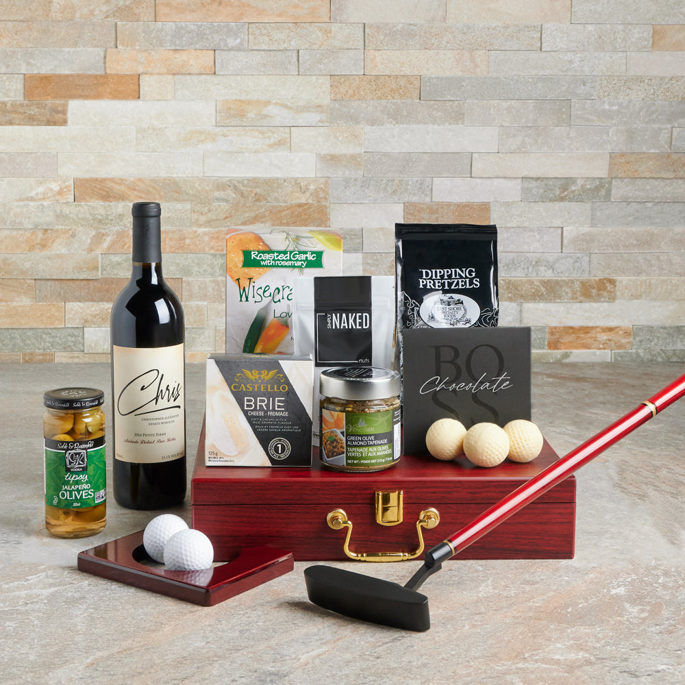 The Wine & Leisure Golf Set, gourmet gift set, gourmet, golf, wine gift set, Wine Set, Set 24062-2021, wine set delivery, delivery wine set, golf gourmet