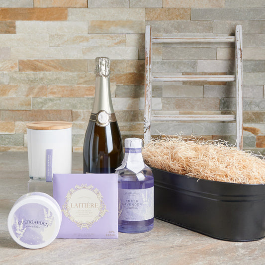 candle,  chocolate,  sparkling wine gift set,  sparkling wine gift,  sparkling wine,  skincare,  bath and body,  spa,  lavender,  Set 24096-2021, spa gift set delivery, delivery spa gift set
