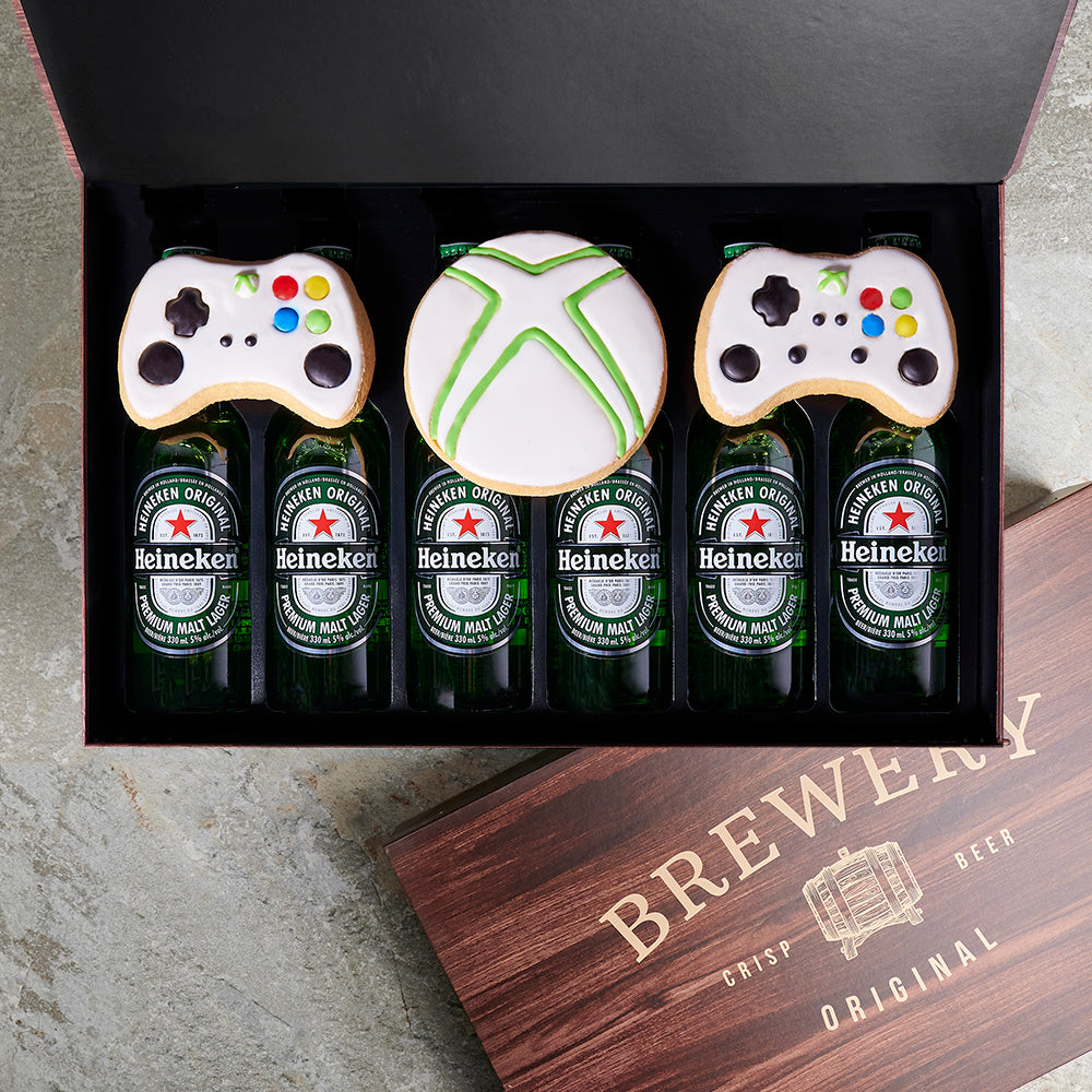 Beer & Gaming Cookie Box, beer gift, video game gift, video games, video gaming, sports, beer, cookie gift
