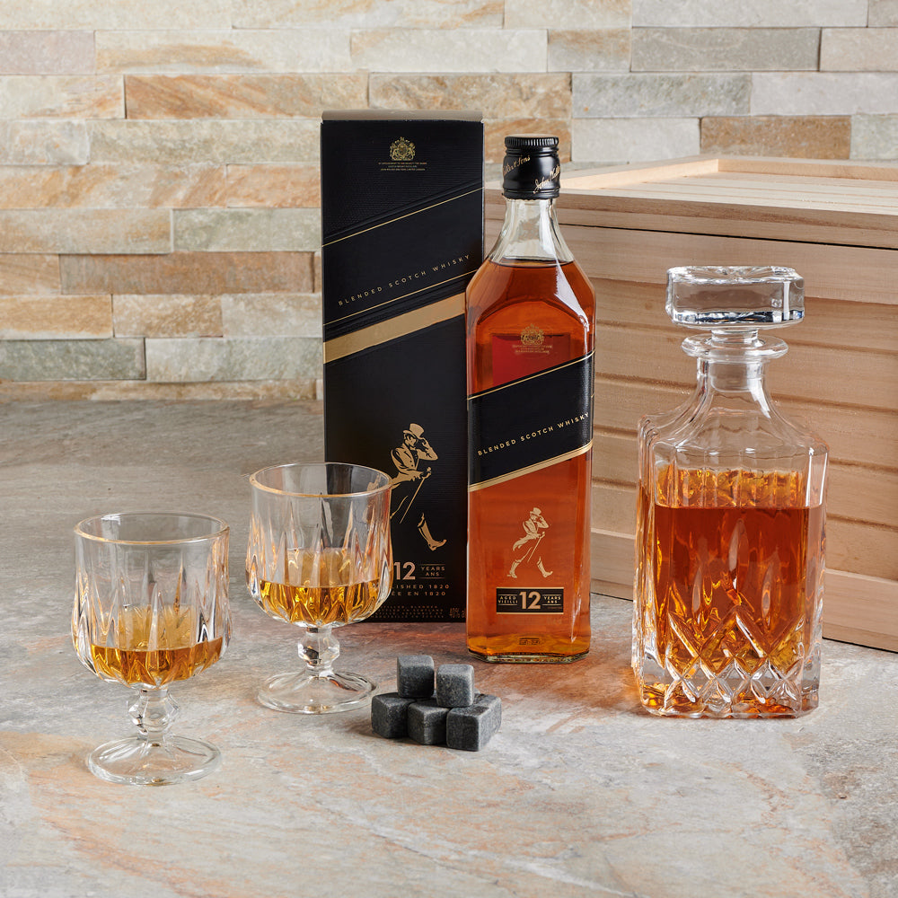 Whiskey &amp; Decanter Set Gift Crate, liquor gift baskets, gourmet gift baskets, gift baskets, gourmet gifts