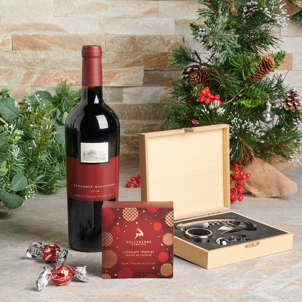 The Christmas Chocolate &amp; Wine Gift, wine gift, wine, chocolate gift, chocolate, wine and chocolate gift, wine and chocolate, christmas gift, christmas, holiday gift, holiday