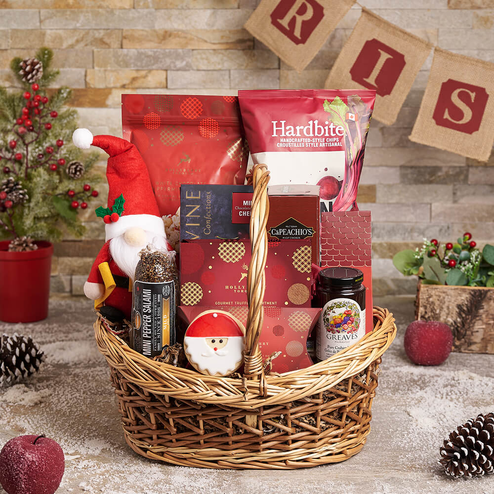 Santa’s Merry Munchies Gift Basket, christmas gift, christmas, holiday gift, holiday, gourmet gift, gourmet