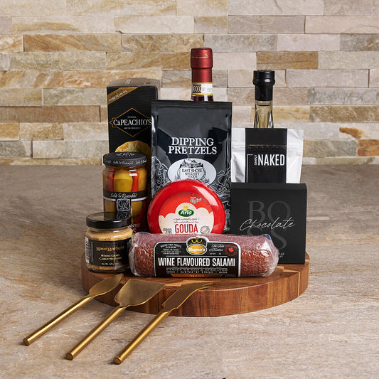 Rustic Decadence Gift Basket, gourmet gift, gourmet, wine gift, wine, charcuterie gift, charcuterie