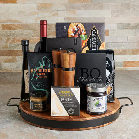 YorkVilles corporate gift baskets staged for delivery