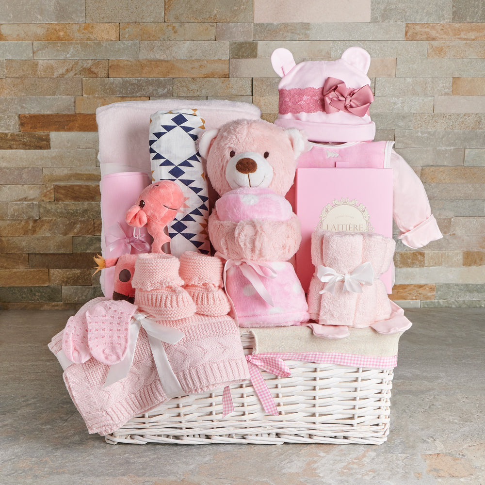 Cozy Bedtime Baby Girl Gift Basket, baby gift, baby, baby girl gift, baby girl, baby shower gift, baby shower