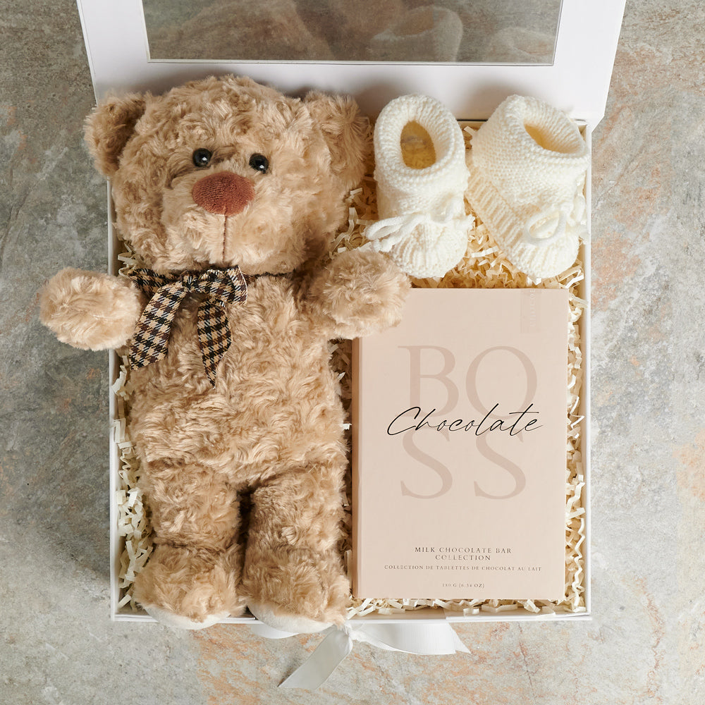 Baby Bear &amp; Bootie Gift Box, baby gift, baby, unisex baby gift, unisex baby, baby shower gift, baby shower, Set 25495-2022