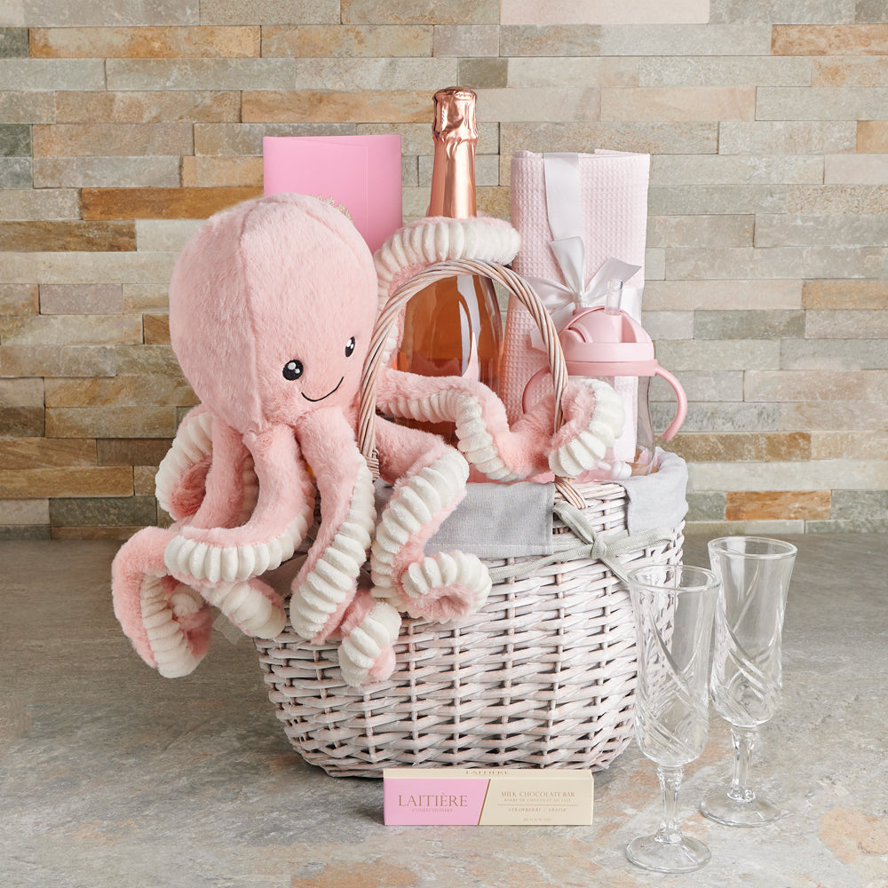 Baby Girl Little Bundle Champagne Gift Set, baby gift, baby, baby boy gift, baby boy, baby shower gift, baby shower, sparkling wine gift, sparkling wine, champagne gift, champagne, Set 25522-2022