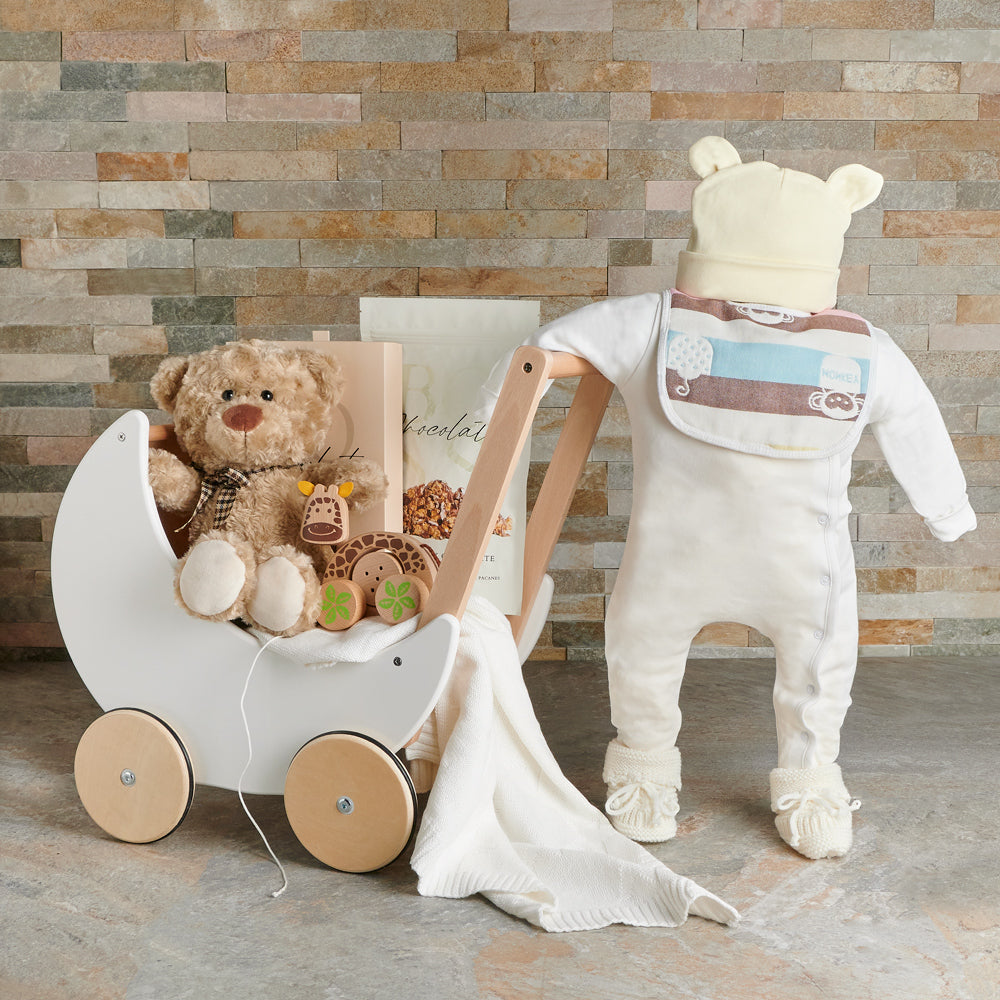 The Moving On Up Baby Gift Basket, baby gift, baby, baby shower gift, baby shower, neutral baby gift, neutral baby