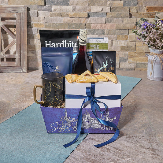 Seudat Purim Celebration Basket, wine gift, wine, kosher gift, kosher, purim gift, purim