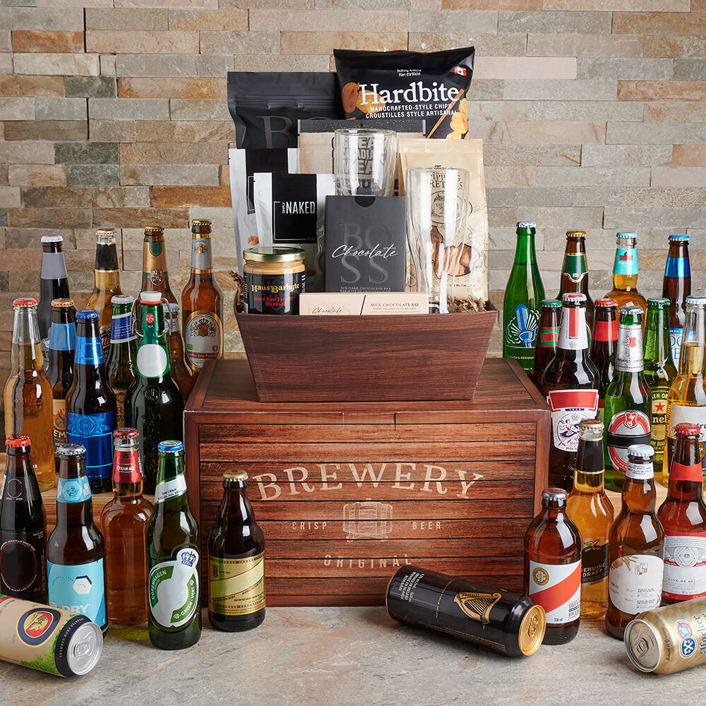 Supreme Beer &amp; Snack Gift Box, beer gift, beer, snack gift, snacks, gourmet gift, gourmet, nuts gift, nuts, chocolate gift, chocolate
