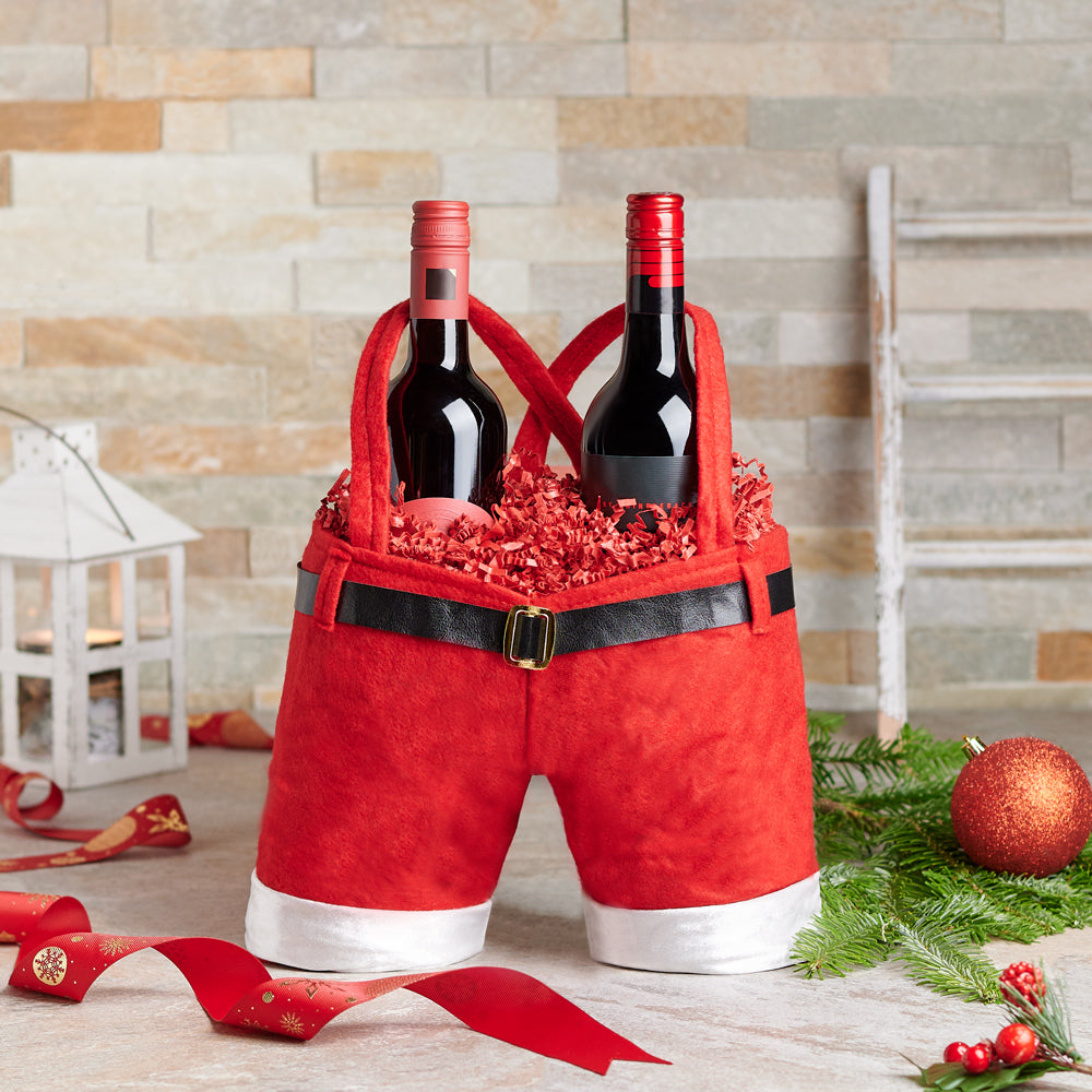 Merry &amp; Bright Wine Gift Basket, Christmas gift baskets, wine gift baskets