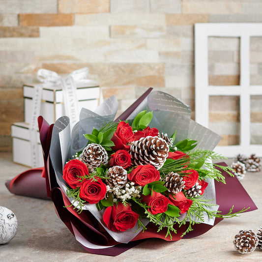 holiday,  christmas,  flowers,  floral arrangement,  Floral Gift,  Set 24002-2021, holiday floral delivery, delivery holiday floral