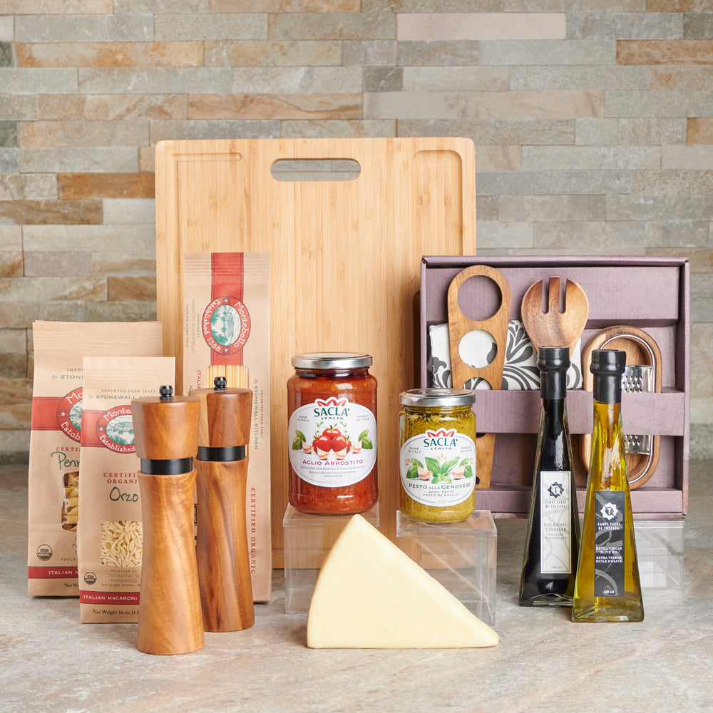 Gourmet Cheese &amp; Pasta Gift Set, Pasta Gift Baskets, Gourmet Gift Baskets