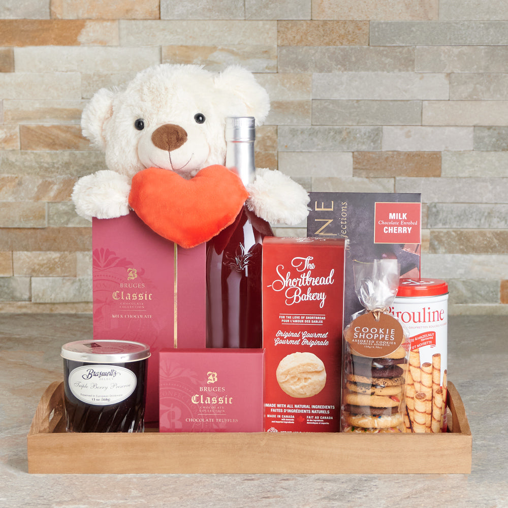 Mother’s Day Love Bear Liquor Gift Set, Liquor Gift Baskets, Gourmet Gift Baskets