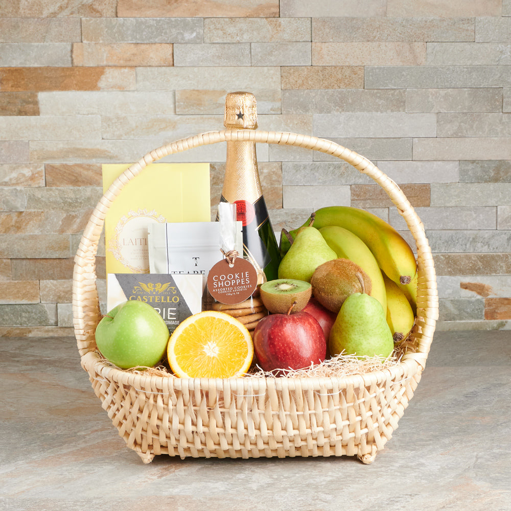 Fresh Fruit &amp; Champagne Gift Basket, Fruit Gift Baskets, Champagne Gift Baskets, Gourmet Gift Baskets