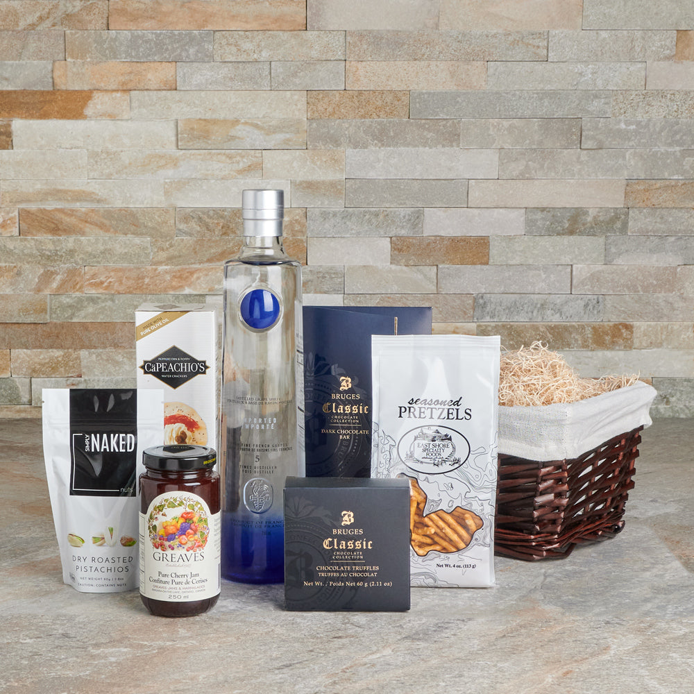 Liquor Gift Basket,  jam,  nuts,  chocolate truffles,  liquor gift,  Liquor,  Chocolate, liquor gift basket delivery, delivery liquor gift basket, liquor basket 