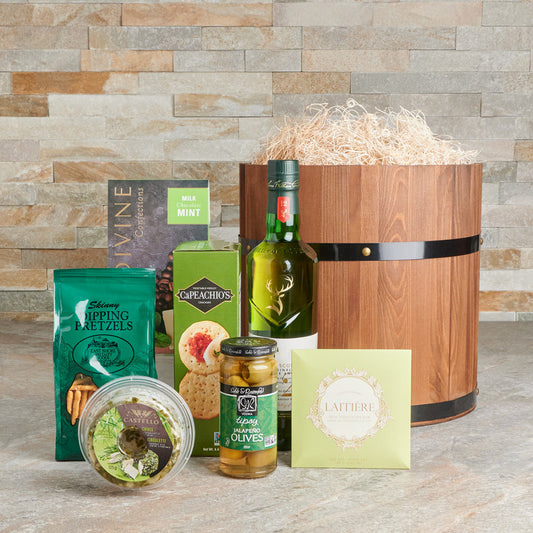 olives,  crackers,  Liquor Gift Basket, Liquor,  Chocolate, liquor gift basket delivery, delivery liquor gift basket