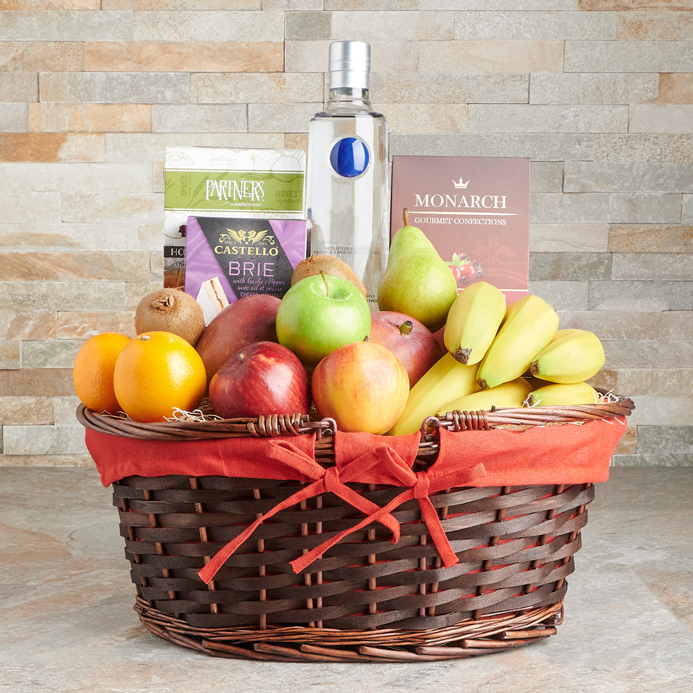 The Harvestvale Liquor Gift Basket, Liquor Gift Basket,  chocolate cranberry,  Cheese,  Fruits Gift Basket,  Fruit,  Liquor, fruits gift basket delivery, delivery fruits gift basket