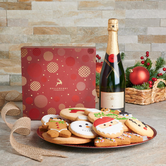 The Festive Christmas Crate, Christmas Gift Baskets, Champagne Gift Baskets, Xmas Gifts, Holiday Cookies, Champagne
