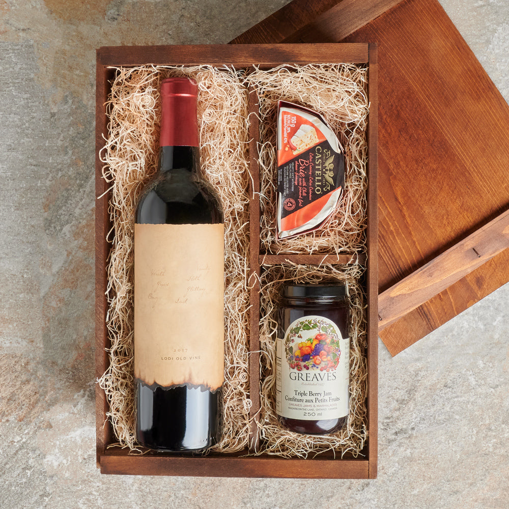 La Rochelle Wine &amp; Cheese Gift Basket, Wine Gift Baskets, Gourmet Gift Baskets
