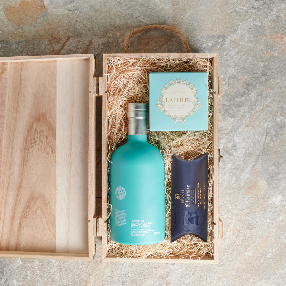 Lifted Spirits Gift Basket, Liquor Gift Baskets, Liquor Gift Crate, Chocolate Gift Baskets