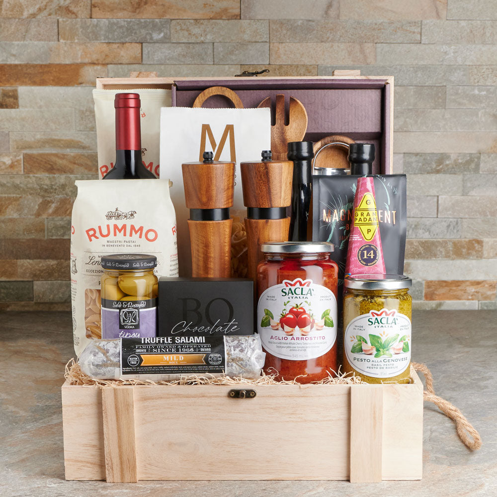 The Napoli Picnic Gift Crate, Gourmet Gift Baskets, Wine Gift Baskets