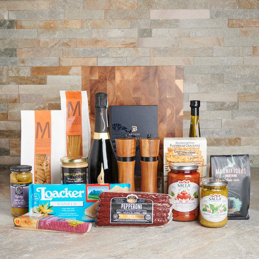 pasta, Meat, Cheese, Champagne, Italian, gourmet gifts, gourmet, Gourmet Gift Basket, gourmet gift basket delivery, delivery gourmet gift basket
